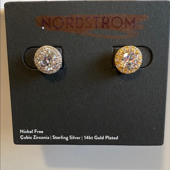 Nordstrom Jewelry - Nordstrom Gold and Silver Stud Earrings with Sparkling Stones